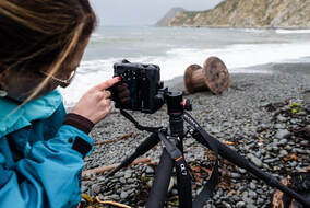 Photographing at Makara Beach, Wellington. Photo: J.Gilberd, learn the basic creative camera  controls, photography course in wellington, manual exposure, depth of field, shutter speed, exposure control