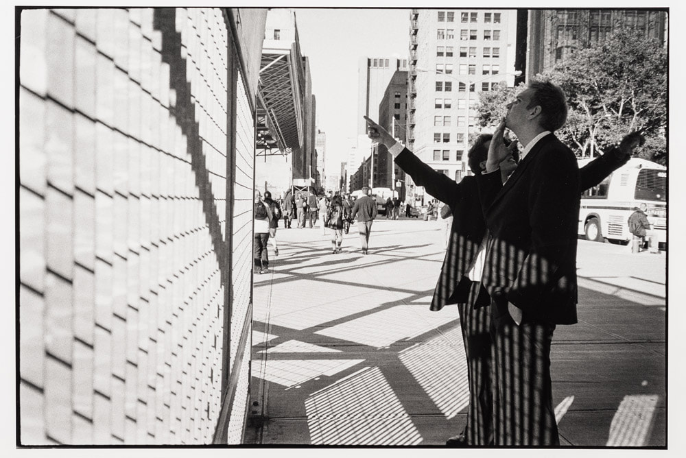 site of World Trade Center, manhattan, october 2004 - photo by James Gilberd, decisive moment, street photography, black and white street photo, photocourse NZ, Photospace Gallery Wellington New Zealand